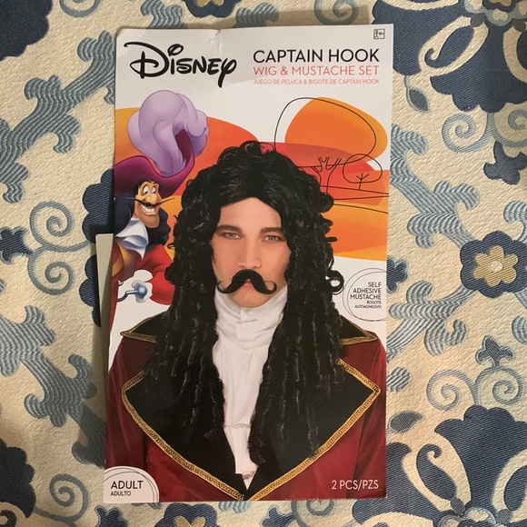 COPY - Disney Captain Hook Wig & Mustache Set Adult - Picture 1 of 1